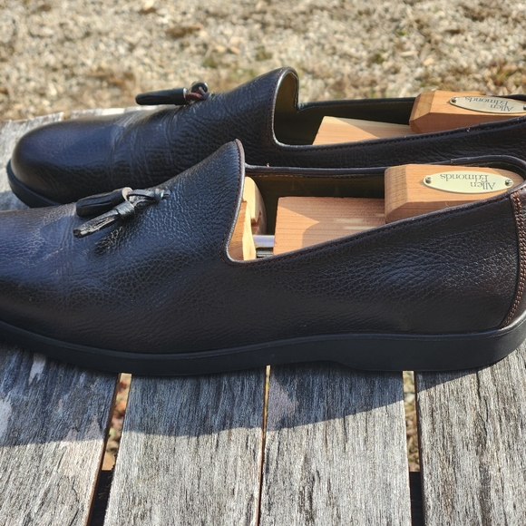 Inkerman New York Pebbled Leather Tassel Loafers Shoes 11.5 - Picture 4 of 6